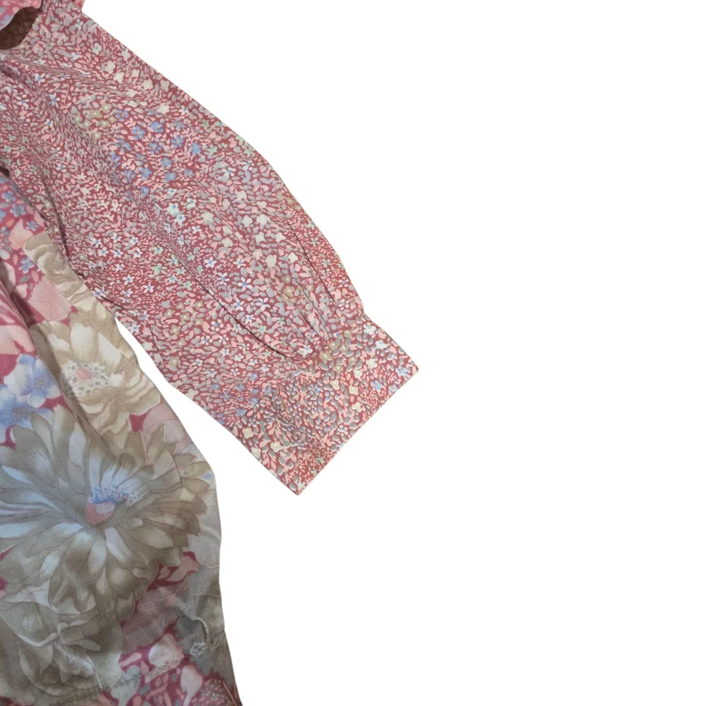Polly Finders Vintage Smocked Floral Long Sleeve Dress Size 5